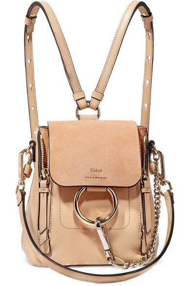 luxury wishlist CHLOÉ Faye mini textured-leather and suede backpack