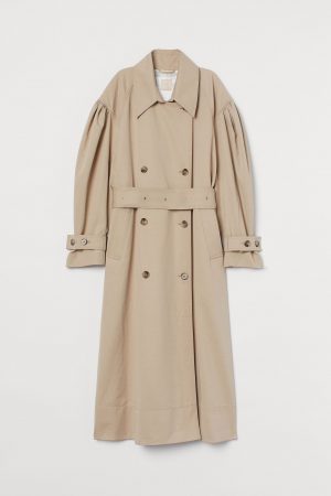 Puff-sleeved trenchcoat