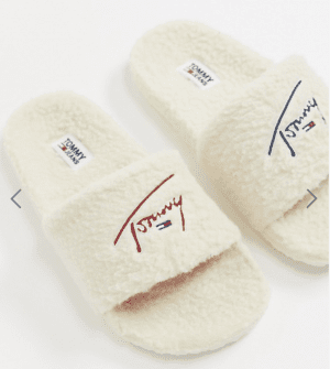 tommy jeans teddy sliders